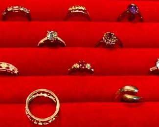 HALF OFF !  $40.00 now, was $100.00..........10 Sterling Rings Sizes 6.50 to 6.75 (A337)