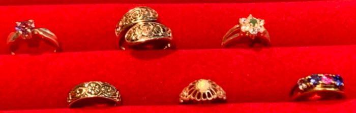 $60.00.........6 Sterling Rings Sizes 5.5 to 5.75 (A334)