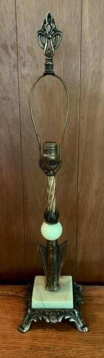 HALF OFF !  $10.00 now, was $20.00........Vintage Marble Table Lamp, does have a small chip in one corner 26" (AA16)