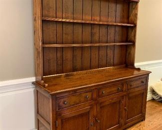 $2000 - DISTINCTIVE FARMHOUSE STYLE 2 Piece Display Hutch - Measures 72” x 19” x 85”, Top Measures 50.5” Tall and Bottom Measures 34.5” Tall