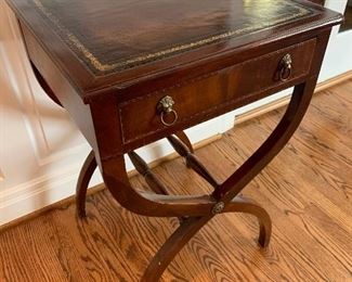 $300 PAIR - HGH END Side Table with 1 Drawer and Glass Top - Measures 19.5” x 17.5” x 28”