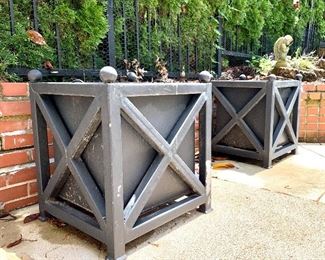 $300 for the PAIR of two outdoor, square planters. Use them as-is or paint any color! 