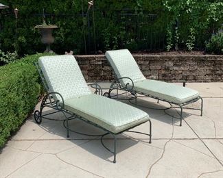 $550 for the 3-piece lounger set by luxury CA designer Brown Jordan. Includes two loungers and round glass top cocktail table, cushions by Frontgate. 