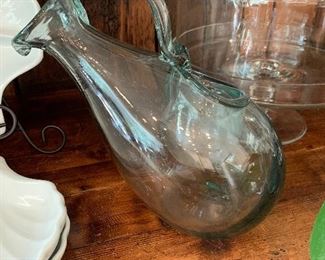$28 - Glass Pitcher - Measures 11” Tall