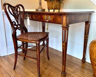 $850 - LUXURY Theodore Alexander 2 Drawer Table with Chair - Measures 42” x 24” x 30”