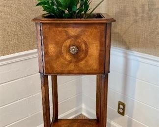 $400 - LUXURY Wooden Planter with Plant - Measures 17” x 17” x 41.5”