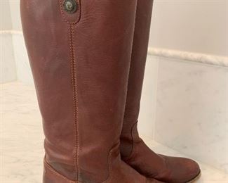 $100 - DESIGNER Frye Brown Leather Riding Boots - Size 10