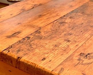 Close up of Rustic Farmhouse Harvest Table