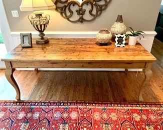 Front view of Rustic Farmhouse Harvest Table