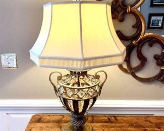 $300 - Table lamp by Fine Art Lamps - Lamp measures 34” tall and shade measures 21” diameter