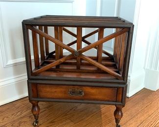 $450 - Expertly Crafted, Theodore Alexander Magazine Rack - Measures 18” x 14” x 21”