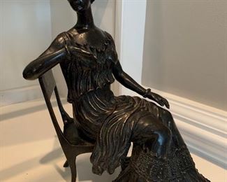 $250 - ELEGANT Bronze Lady - Measures 8.5” wide x 12” tall