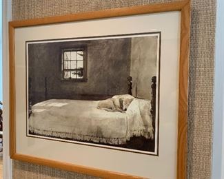 $40 - “Napping Dog” Framed Art - Measures 34” x 28”