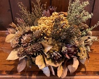 $100 - BEAUTIFUL Dried Floral in Wood Bowl - Arrangement #4 - Measures 24” wide x 16” tall