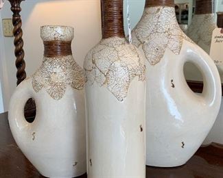 $200 - Cream Vases Set of 3 - Measures 22” tall, 18” tall, and 16” tall