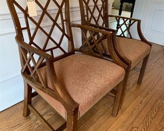 $500 PAIR - Baker Chippendale Chairs - EXCELLENT CONDITION- Measures 24” x 20” x 38.5”