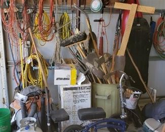 yard tools and several extension cords (heavy duty)