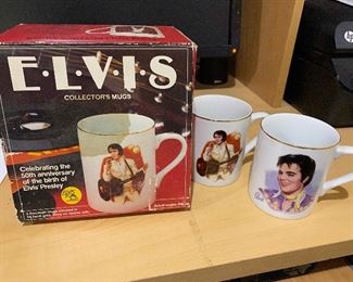 Set of 4 Elvis collector mugs