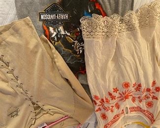 Harley shirts, tank top (most women's clothes are size S-M