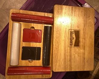 Marlboro poker set - really nice wooden box.  Never used.