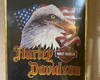 Framed Harley-Davidson poster