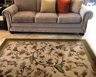 Lazy Boy Sofa in excellent condition; gorgeous area rug