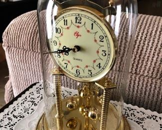 Elgin domed brass clock
