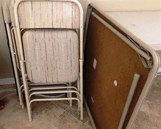 Samsonite set of 4 chairs and Cosco card table set, like new!