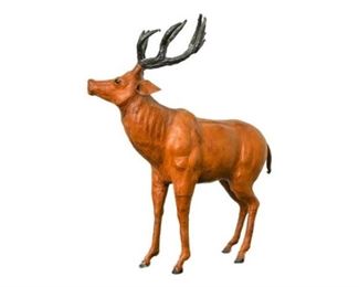 8. Light Brown Leather Buck Deer Elk Figurine