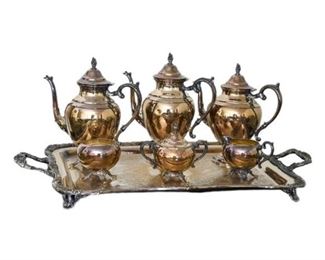 15. Wm. Rogers Silver Plated Tea Set w Tray