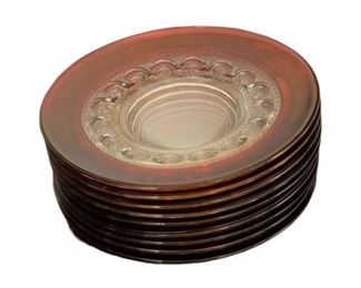 49. Ruby Flash Decorated Rim Plates