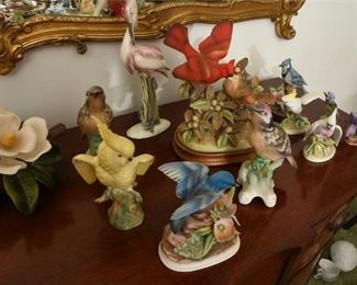 56. Group Lot Of Bird and Flower Figurines