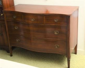 59. Vintage English Mahogany Serpentine Front Chest
