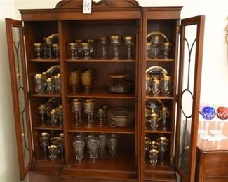 61. Large Group of Vintage Gilt Rimmed Glassware