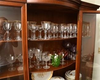 70. Two Shelves of Various Stemware