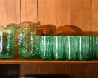 74. Vintage Green Glassware