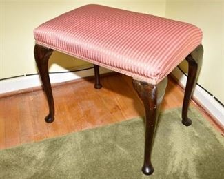 103. Upholstered Queen Anne Style Stool
