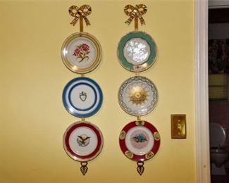 107. Six 6 Decorative Plates with Display Racks