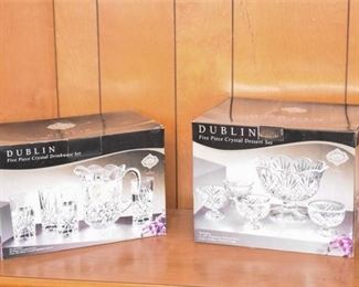 142. Two 2 Dublin Crystal Dishware Sets