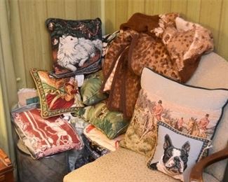 158. Group Lot Of Decorative Pillows and Blankets