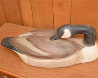 178. Handpainted and Carved Wooden Duck Figurine