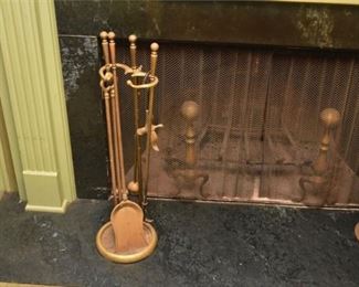189. Brass Fireplace Tools