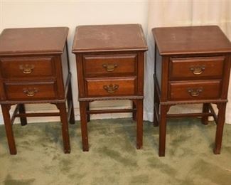 193. Three 3 Vintage Two Drawer Side Tables