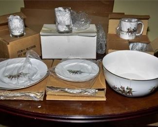 230. RALPH LAUREN Polo Scene Pattern China Set