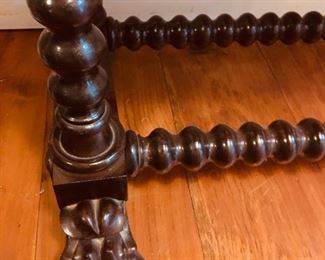 EXTENSIVE CARVINGS ON ANTIQUE MARBLE TOP TABLE