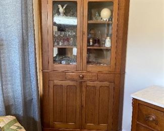 Antique Corner Cabinet w/Key 44w 18.5d 77.5h, $500 - DISCOUNTED TO $275, OBO