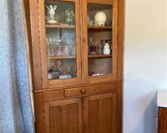 Antique Corner Cabinet w/Key 44w 18.5d 77.5h, $500 - DISCOUNTED TO $275, OBO