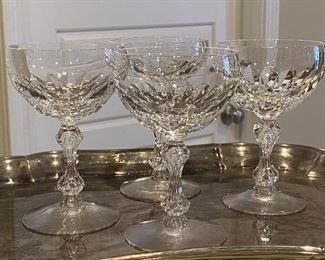 4 heavy crystal champagne glasses, $50 - DISCOUNTED TO $40, OBO