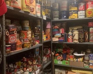 Over 2,000 Vintage/Antique Tins at this sale..