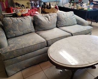 Ice blue vintage couch